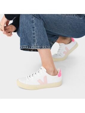 Veja V-10 White Sneakers with Pink Accents eco friendly size 9.5